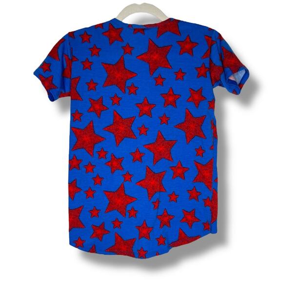Girls LuLaRoe Gracie American Red Star Tunic Shirt Top Size 8 - Picture 5 of 6